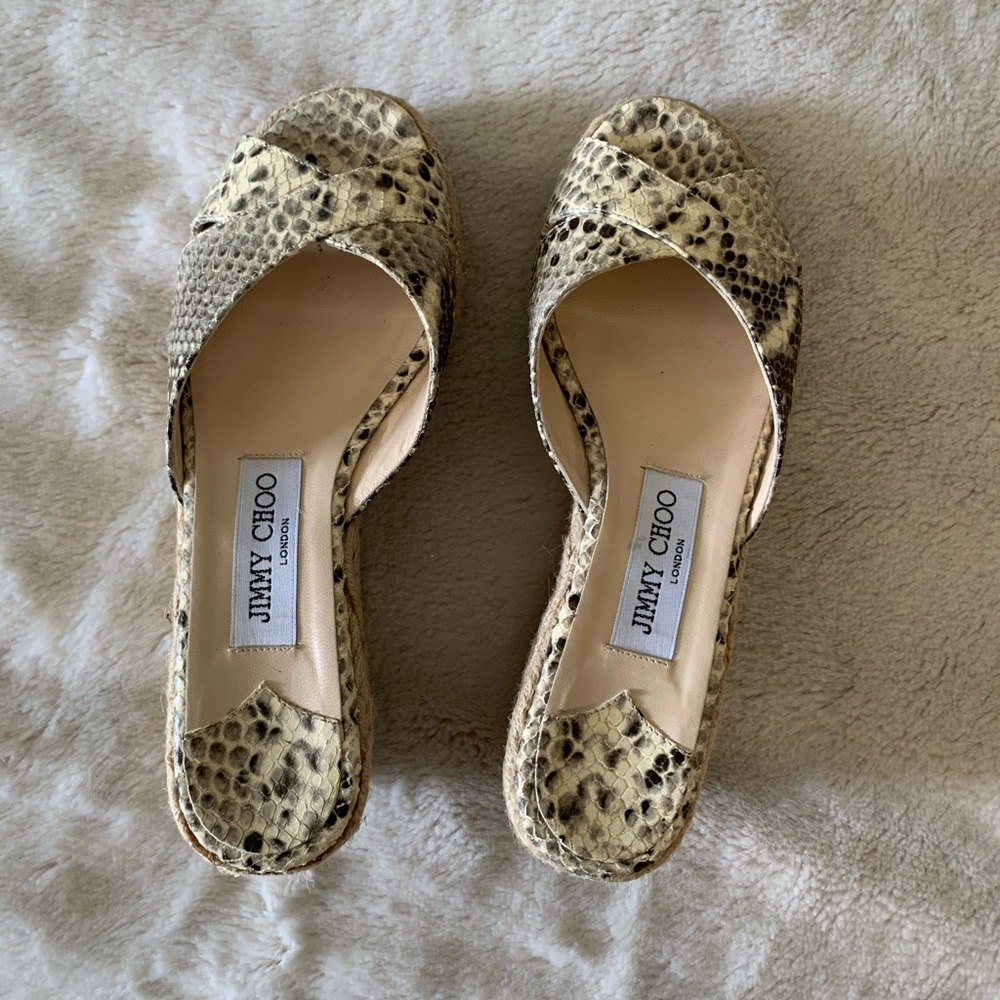 Jimmy Choo Wedged Sandal - Snakeskin